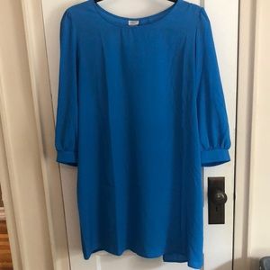 Charming Charlie 3/4 Sleeve Shift Dress, Blue, Size Medium